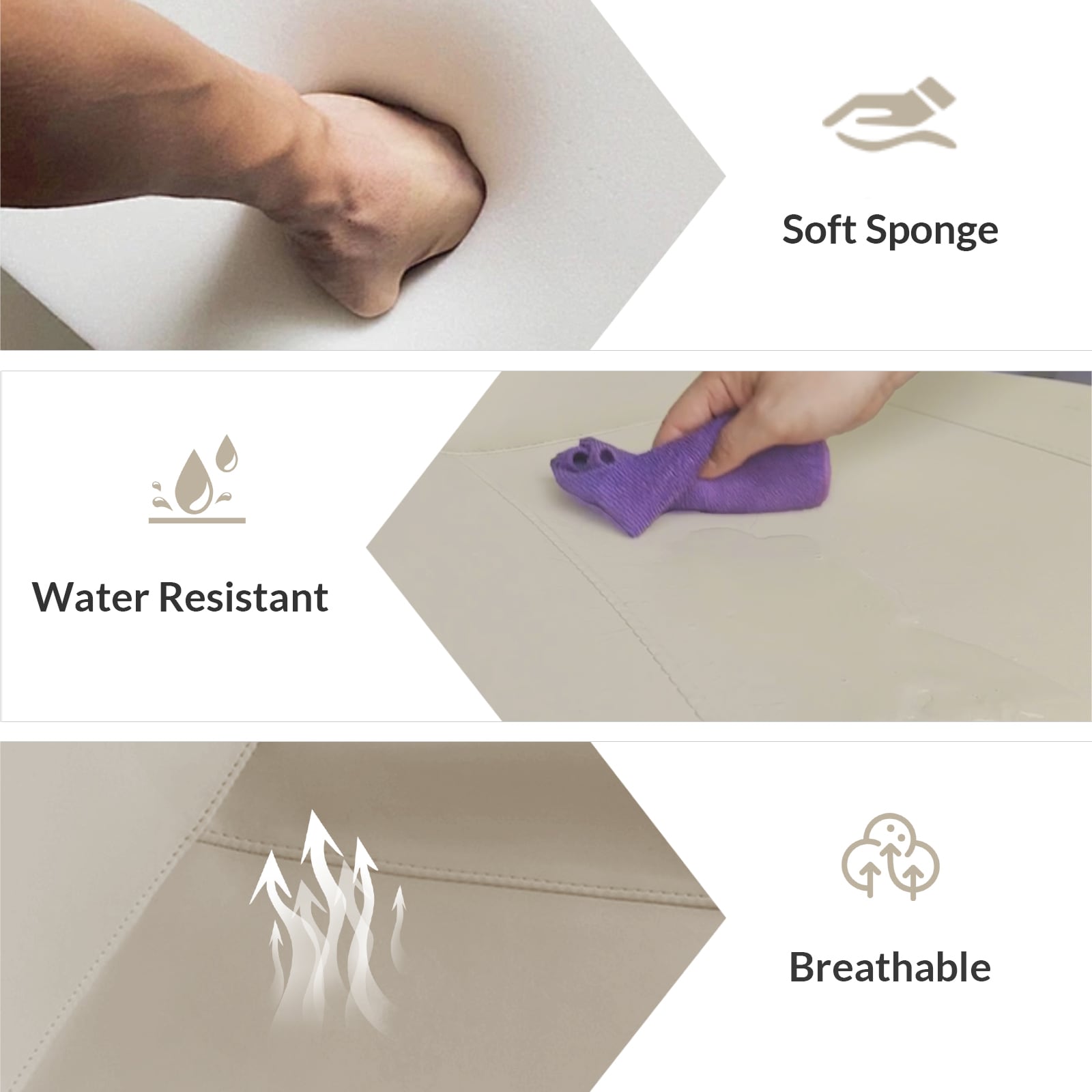 Light Grey PU Leather Dining Chair With Metal Legs, Modern Upholstered Chair Set Of 4 For Kitchen, Restaurant, Living, Meeting Room_voghion.com